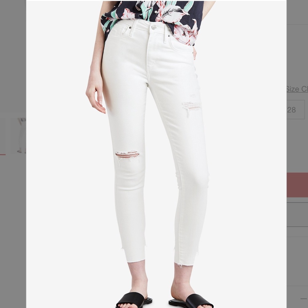 Levi’s 721 High-Rise Raw Hem Ankle Skinny Jeans